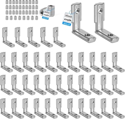 Dailygoods- Hoekverbinder 90° - 40 Stuks - Zinklegering - Inclusief Schroeven