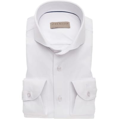 John Miller Overhemd Stretch Uni Cutaway Wit / male