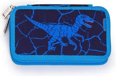 JEVA Twozip Monster - Gevulde etui met Dino print