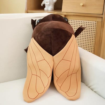 1 Stuks 48cm Simulatie Cicade Pluche Speelgoed Gevuld Zacht Dier Insect Kussen Levensecht Insect Pluche Kinderen Jongens Verjaardag Decor Cadeau bruin
