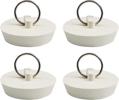 Rubberen Kuipstop - Afvoerplug Set - Keuken en Bad - Geurbestendig Ontwerp - Past op 1-5/8 inch - Wit