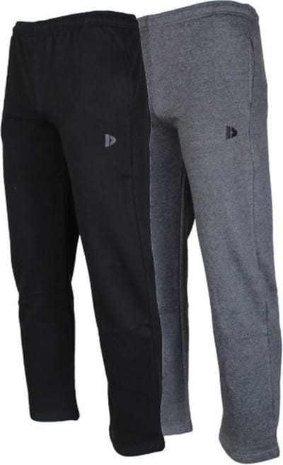 2-Pack Donnay -Joggingbroek rechte pijp dunne kwaliteit (Nigel) - Sportbroek - Heren - Charcoal/Black (1030) - maat S