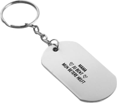 Akyol - mama jij bent mijn betere helft sleutelhanger - Mama - een moeder die de betere helft is - moederdag cadeautjes - moederdag - cadeau - verjaardagscadeau - verjaardag - kado - geschenk - gift - moeder artikelen - 54 x 29mm