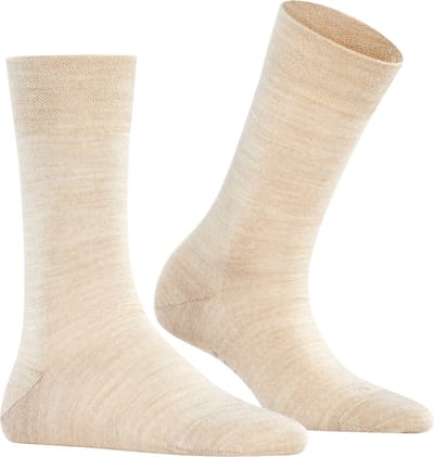 FALKE Sensitive Berlin met comfort tailleband wol katoen sokken dames beige - maat 35-38