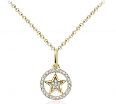 Schitterende 14K Gouden Halsketting met 14K Gouden Hanger met Ster