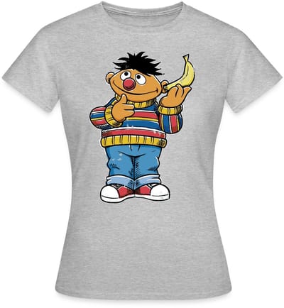 Sesamstraat Ernie Banana Telefoon T-Shirt Dames
