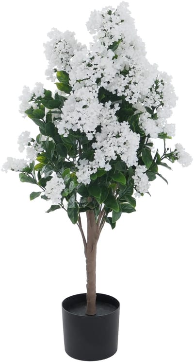 Kunstsering MCW-Q87, decoratieve kunstsering, kunstboom, kunstplant, voor buiten, polyethyleen, 95x40x40 cm ~ wit
