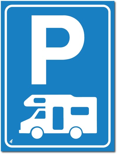 Campers/Kampeerauto’s bord - Parkeerplaats - Forex - 30 x 40 cm - Weerbestendig
