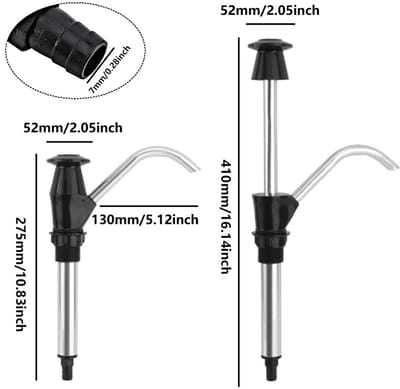Dailygoods - Universele handbediende trommelpomp - Handpomp voor caravan - Compact en lichtgewicht - Zwart - Vervanging voor campers - Geschikt voor k...