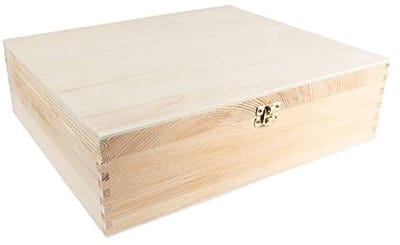Houten wijnkist met deksel voor knutselen en schilderen
