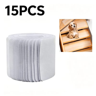 15-stuks Transparante antislip tape voor traptreden - Transparante antislipstrip - Antislipstrip voor trappen - Antislip sticker voor de badkamer - Vloerbeschermer - Waterdicht - 10*61 cm - Geschikt voor traptreden, badkamers, enz. - Transparant