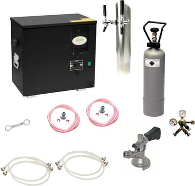 Complete Set - Biertap - AS-40, 2-kraans - Waterbadkoeler - Thuistap - Bierkoeler - met Fustkoppeling Type M