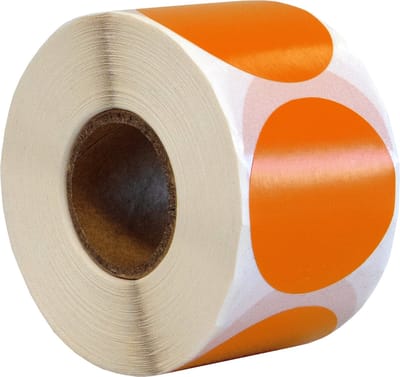500 Etiketten Rond Oranje 35 mm op Rol - Sluitzegel - Markeringspunten - Blanco ronde stickers - DULA
