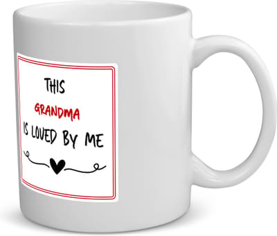 Akyol - this grandma is loved by me koffiemok - theemok - Oma - iemand die houdt van zijn oma - verjaardag - cadeautje voor oma - oma artikelen - kado - geschenk - 350 ML inhoud