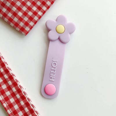 Schattige Siliconen Bloem Kabel Organizer voor Datakabel Gesp Wikkelaar Kabel Draad Beschermer Oortelefoon Draad Organizer Snoerhouder paars