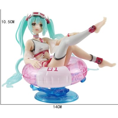 Nieuwe Anime Hatsune Miku Actiefiguren Zomer Bikini zwemband schattig meisje PVC Actiefiguren Model Verzamelen Bureau Decor Speelgoed white