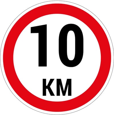 10 km bord | gecoat dibond materiaal | 10 cm