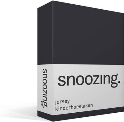 Snoozing Gebreid Katoen - Kinderhoeslaken - Wiegje - 40x80 cm - Antraciet