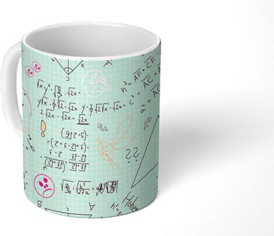 Mok - Koffiemok - Wiskunde - Doodle - Geometrie - Regenboog - Patronen - Mokken - 350 ML - Beker - Koffiemokken - Theemok