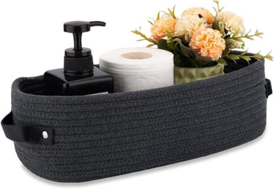 Opbergmand Katoentouw - Badkamer Mand - Ruimte Organiseren - Opvouwbaar en Herstellend - 33 x 15 x 10 cm