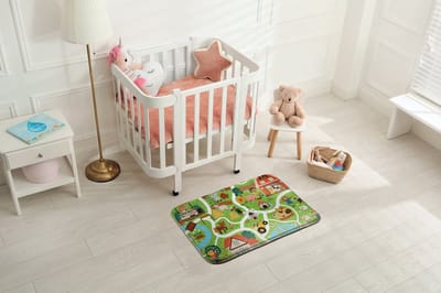 Coloray Vloerkleed voor Kinderkamer - Groente Tapijt Voor Slaapkamer - Boerderij Met Kinderen Vloerkleed Voor Kinderen - Bruin Accenten Woonkamer Tapijt - Polyester Vloerkleed - 90x60 cm