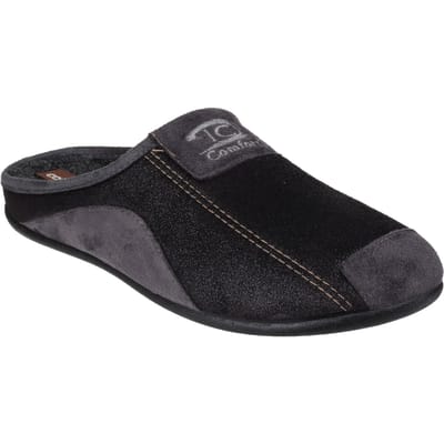 Cotswold Westwell Stoffen Heren Zwarte Pantoffels