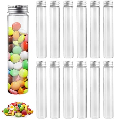 12 Stuks Heldere Proefbuizen met Schroefdeksel, 30ml Geschikt voor Snoep, Laboratorium, Wetenschap en Bloemen