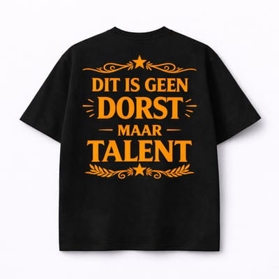 Shirt - Zwart - Geen Dorst, Maar Talent