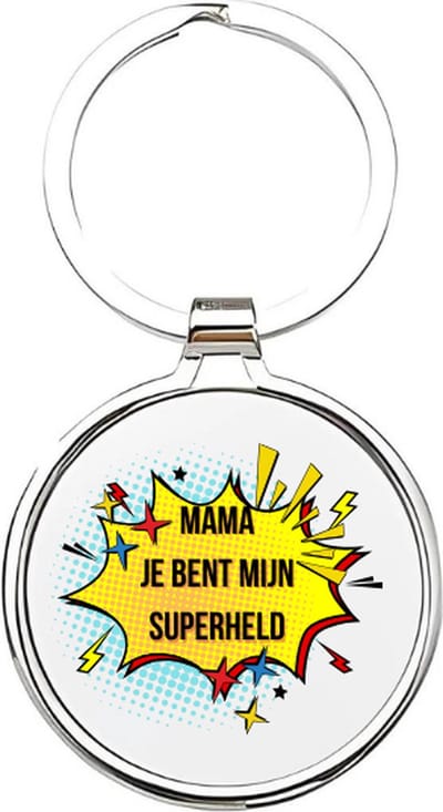 Akyol - mama je bent mijn superheld Sleutelhanger - Mama - moeders - moeder sleutelhanger - mama sleutelhanger - sleutelhanger mam - familie sleutelhanger - moederdag cadeautje - mama cadeau - mom - stiefmoeder - schoonmoeder - 4 x 7,5 CM