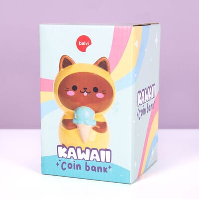 Coin bank Kawaii Minty yellow ceramic van Balvi