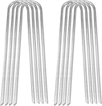 Trampoline Haringen - Grondankers Set - Buiten Stabiliseren - U-Vorm Stevig Ontwerp - 8 Stuks - Zilver