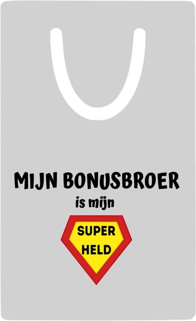 Hacebo® - mijn bonusbroer is mijn superheld metalen boekenlegger - Broer - super bonusbroer - verjaardag - cadeautje voor broer - broer artikelen - kado - geschenk Bladwijzer boekenleggers - 7.6 cm x 5cm