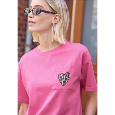 Shirt met ronde hals en borstzak
