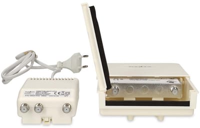 Nedis Mastversterker - 5 - 862 MHz - Outputs: 2 - Versterkingsregelaar: 15 - 30 dB - F-Female - Geluid figuur: 4 dB - Wit