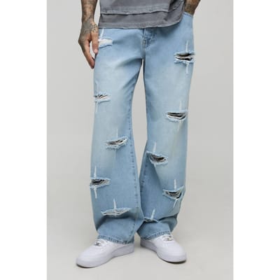 Lang Stijf Star Versleten Relaxte Pasvorm Jeans | Ice Blue | Size 32