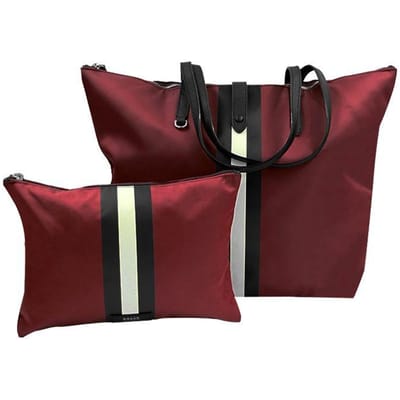 Bally Klassieke Streep Kleurblok Grote Capaciteit Zakelijke Pendelaar Nylon Tote Tas Uniseks Tote Tas Rood 6227200 Basic Set (Bag+Dust Bag) black