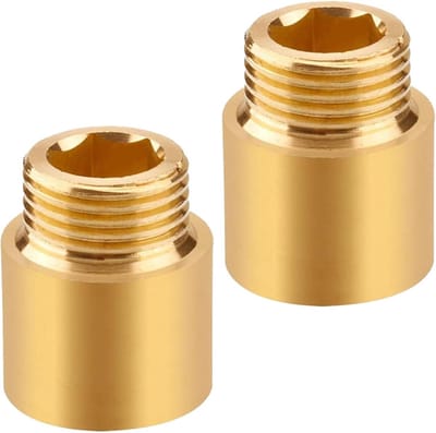 Kraanverlengingen 2 stuks messing 1/2 inch x 25 mm DN15 - IG x AG - drinkwater installatie accessoires