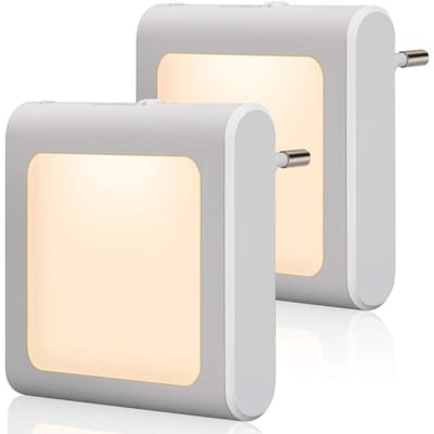 EXCITAT Nachtlampje - Lampkop - Richtingaanwijzer - Warm wit licht - Geschikt voor woonkamer, babykamer, badkamer, hal, trappenhuis - Wit