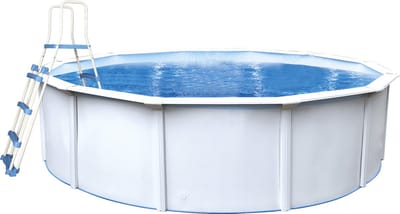 Interhiva Zwembad Bonaire – Rond Stalen Zwembad 5,50 x 1,20 m – Inclusief Filterinstallatie & Afdekzeil – Compleet Zwembadpakket voor de Tuin