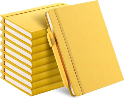 10 Stuks Gele Notitieboekjes A5 - Perfect voor School, Werk en Creatieve Projecten