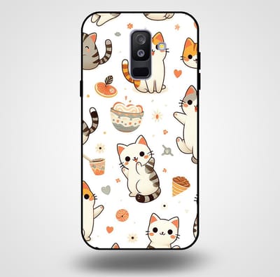Smartphonica Telefoonhoesje voor Samsung Galaxy A6 Plus 2018 met katten opdruk - TPU backcover case katten design geschikt voor Samsung Galaxy A6 Plus 2018