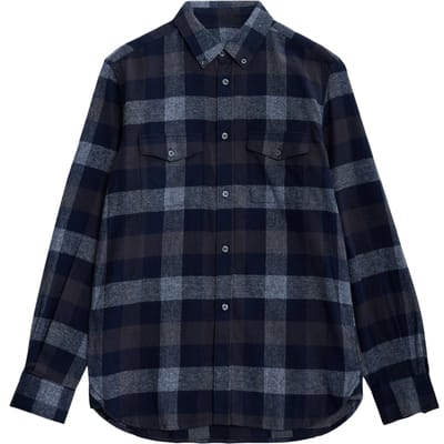 French Connection Multi Gingham 2 Pkt Flannel Ls Marine Größe: XS | Longsleeves Outlet | Herren