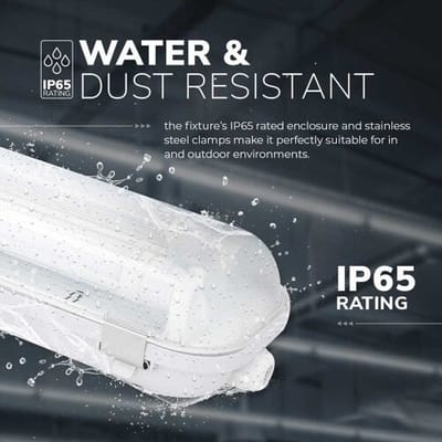 HOFTRONIC - Dubbel LED TL armatuur met lampen - 120cm - 36 Watt 3960 Lumen (110lm/W) - 4000K IP65 waterdicht voor binnen en buiten - T8 G13 Fitting - Flikkervrij - Koppelbaar