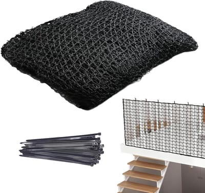 Veiligheidsnet Balkon - Kinderbeveiliging Net - Huis Beveiligen - Duurzaam Polyester - 200 x 800 cm - Zwart
