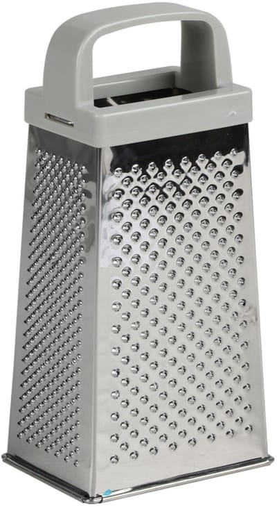 Urban Living Keuken hand rasp - 4-zijdig - groente rasp - zilver/grijs - 9 x 7 x 20 cm