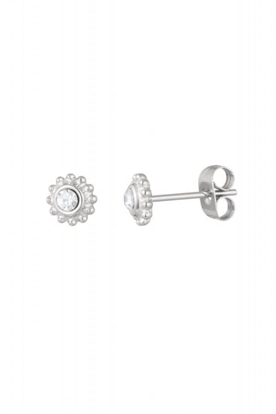 Oorbellen stud Ball Top steen 0.8x6x7 - zilver - LMPiercings