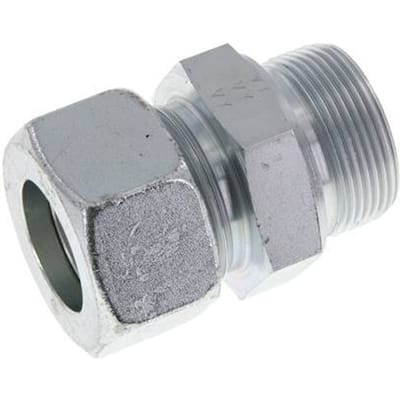 M42x2 Buitendraad x 30S Verzinkt Stalen Rechte Snijring Koppeling 400 Bar DIN 2353 - FL2S-MC-EZ-M42-30-S