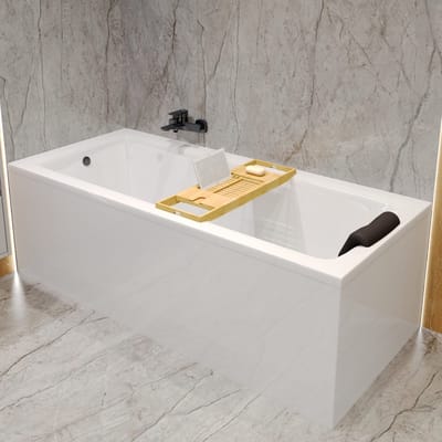 Badland TALIA ligbad 120 x 70 cm wit met bamboe badplank