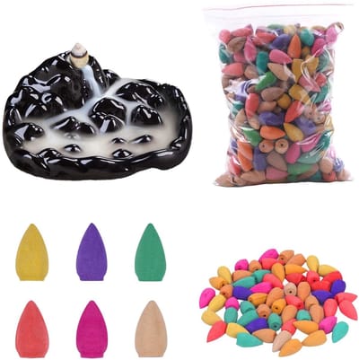 MTTProducts - Backflow Incense Cones - 300 Stuks - Perfect voor Ontspanning - Kleurig en Zwart - Aromatische Geuren - Geschikt voor Woonkamer en Slaapk...