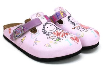 GOBY Clogs met Happy Print Dames – Handgemaakt – Premium Kwaliteit – Maat 35